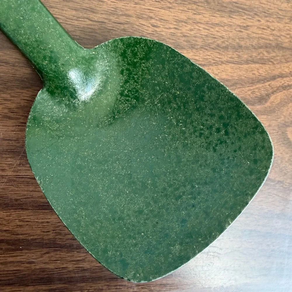 Vintage Flintwood Green Melamine Speckled Serving Utensil Spoon Scoop MCM Retro